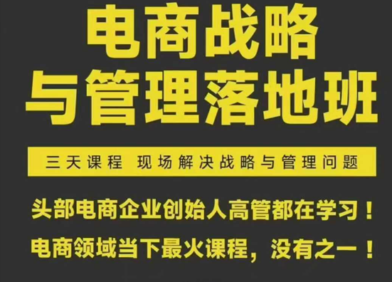 蒋晖电商战略与管理落地班2026年2月份杭州线下课(价值9800元)